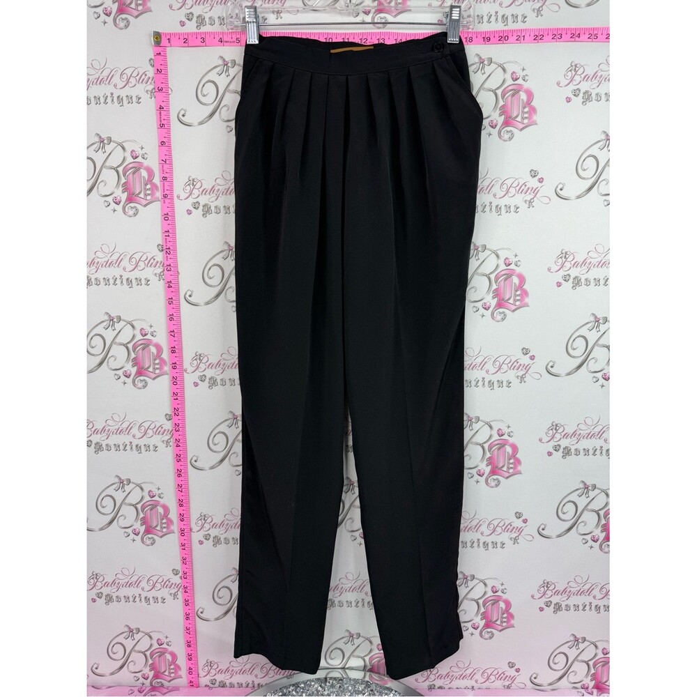 ZIBA PANTS pleats Tailored Black Pleated Trousers